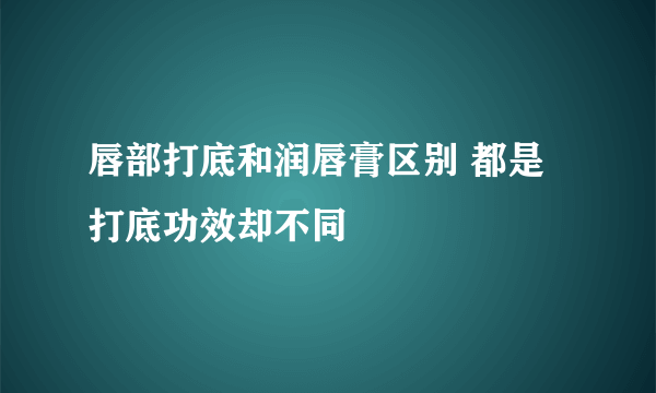 唇部打底和润唇膏区别 都是打底功效却不同