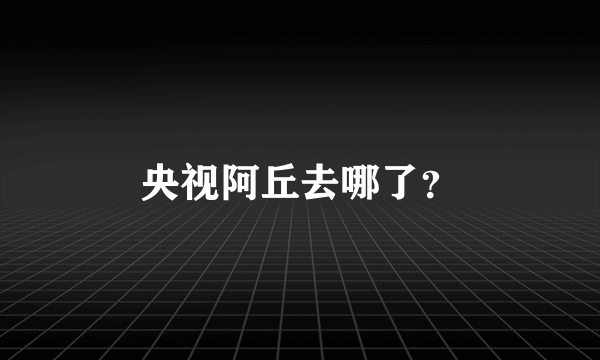 央视阿丘去哪了？