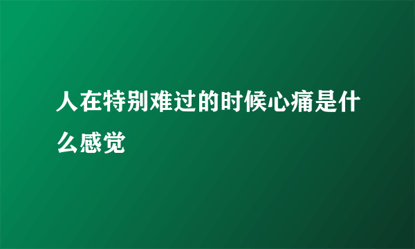 人在特别难过的时候心痛是什么感觉