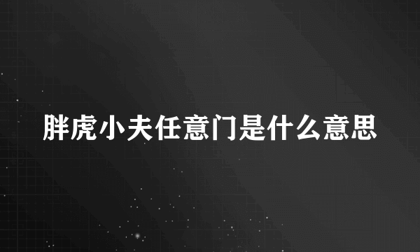 胖虎小夫任意门是什么意思