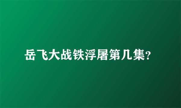 岳飞大战铁浮屠第几集？