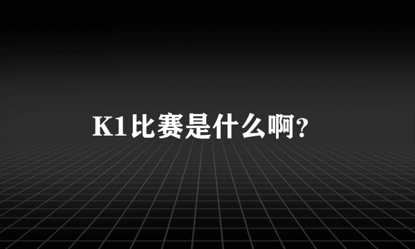 K1比赛是什么啊？