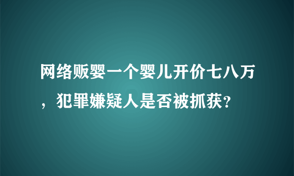 网络贩婴一个婴儿开价七八万，犯罪嫌疑人是否被抓获？