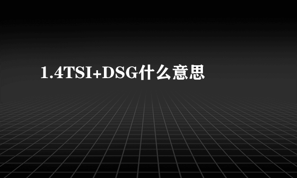 1.4TSI+DSG什么意思