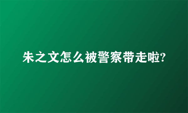 朱之文怎么被警察带走啦?