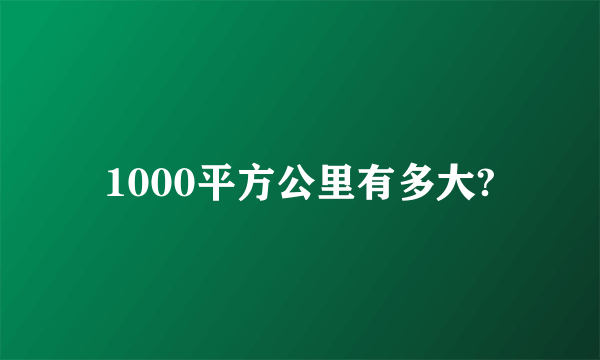 1000平方公里有多大?