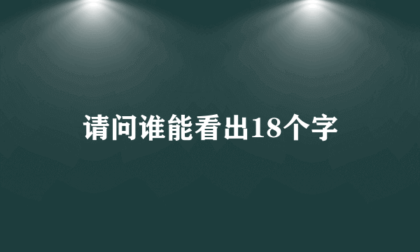 请问谁能看出18个字