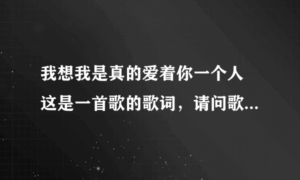 我想我是真的爱着你一个人 这是一首歌的歌词，请问歌名叫什么？