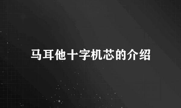 马耳他十字机芯的介绍