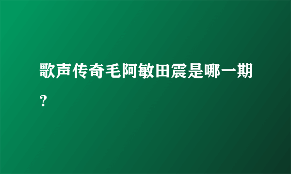 歌声传奇毛阿敏田震是哪一期？