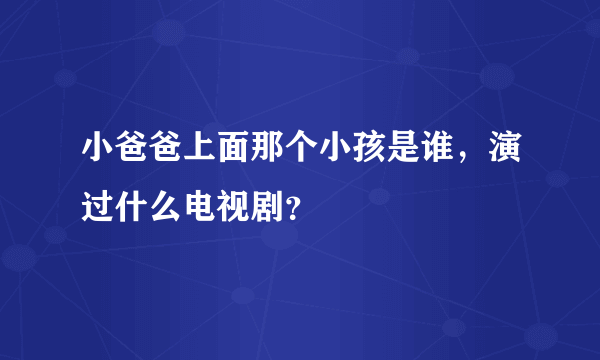 小爸爸上面那个小孩是谁，演过什么电视剧？