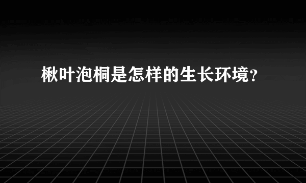 楸叶泡桐是怎样的生长环境？