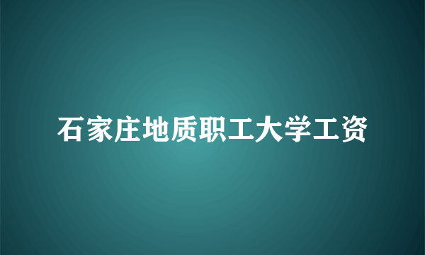 石家庄地质职工大学工资