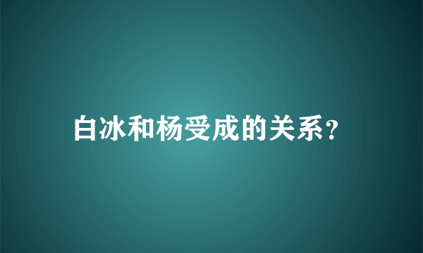 白冰和杨受成的关系？