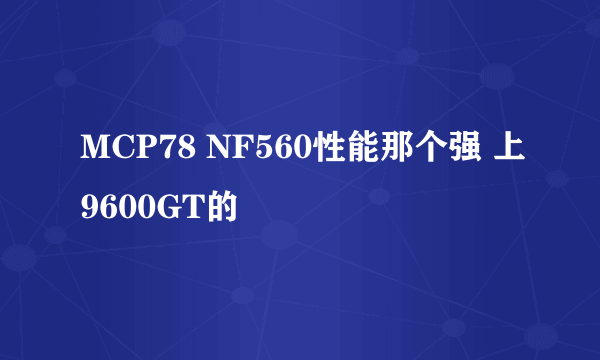 MCP78 NF560性能那个强 上9600GT的