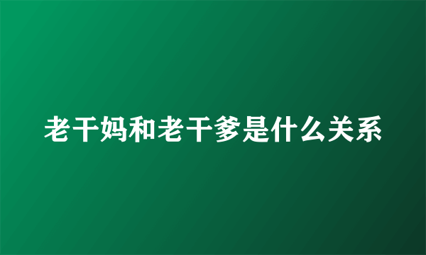 老干妈和老干爹是什么关系