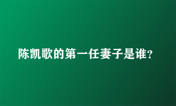 陈凯歌的第一任妻子是谁？