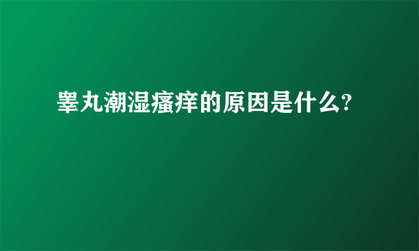 睾丸潮湿瘙痒的原因是什么?