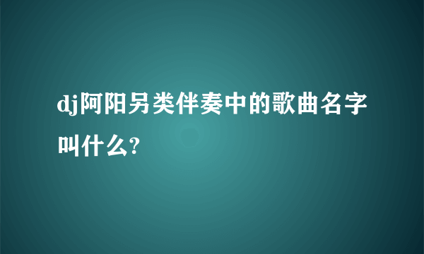 dj阿阳另类伴奏中的歌曲名字叫什么?