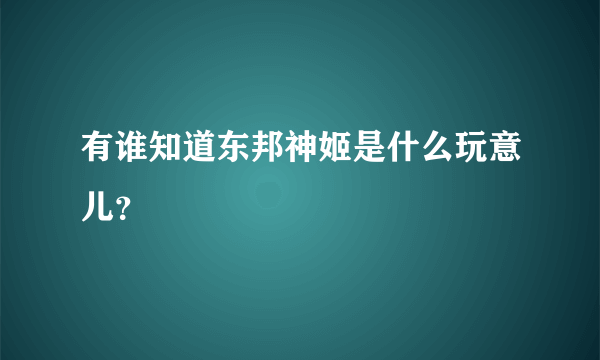 有谁知道东邦神姬是什么玩意儿？