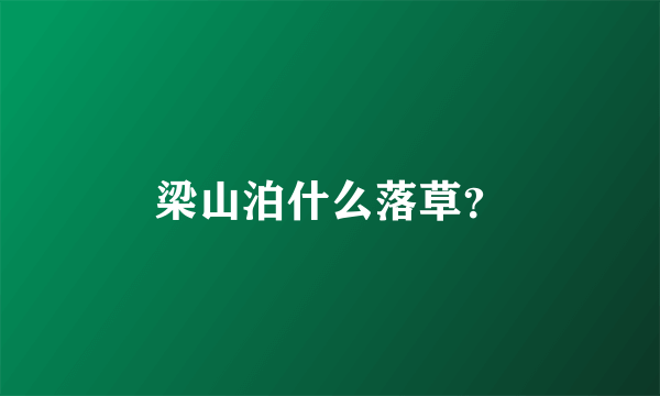 梁山泊什么落草？