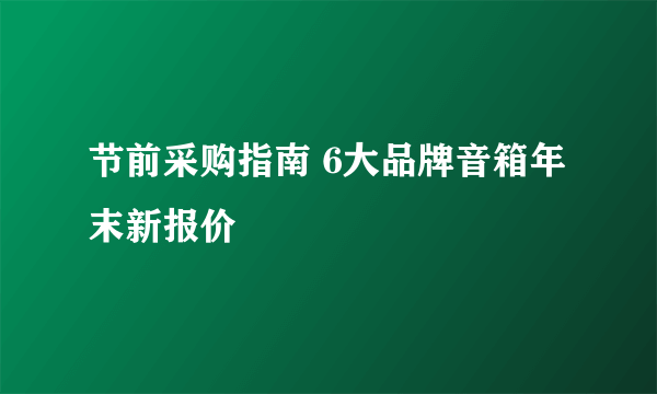 节前采购指南 6大品牌音箱年末新报价