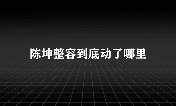 陈坤整容到底动了哪里