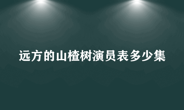 远方的山楂树演员表多少集