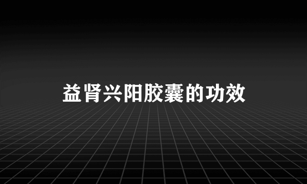 益肾兴阳胶囊的功效