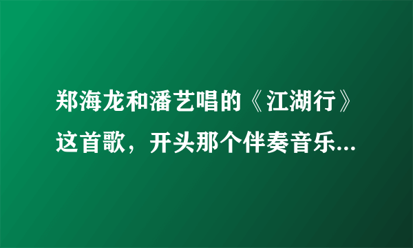 郑海龙和潘艺唱的《江湖行》这首歌，开头那个伴奏音乐里的琴声是什么琴？挺有西域味道的，求高手指点