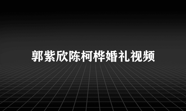 郭紫欣陈柯桦婚礼视频