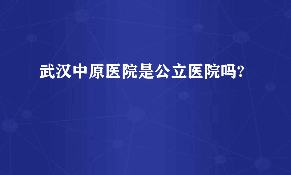 武汉中原医院是公立医院吗?