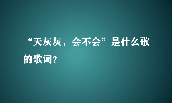 “天灰灰，会不会”是什么歌的歌词？