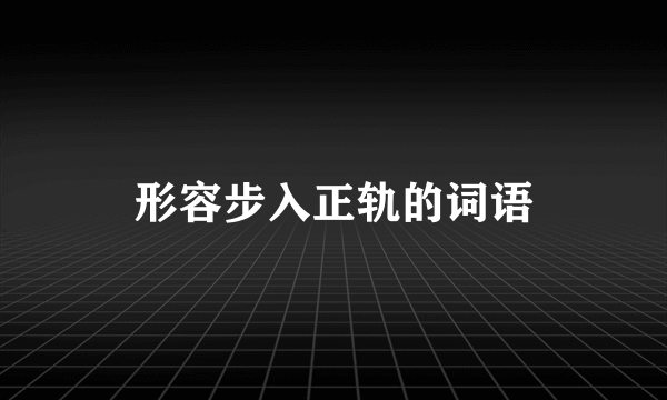 形容步入正轨的词语