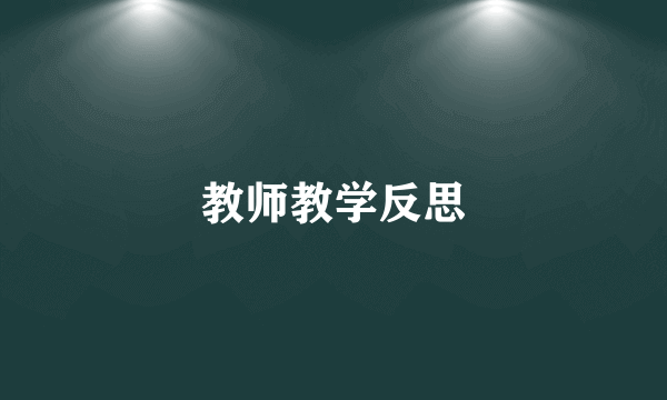 教师教学反思