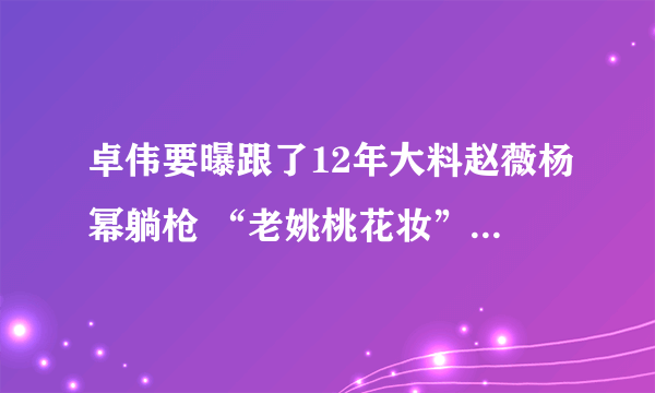 卓伟要曝跟了12年大料赵薇杨幂躺枪 “老姚桃花妆”指的是谁