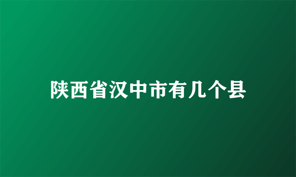 陕西省汉中市有几个县