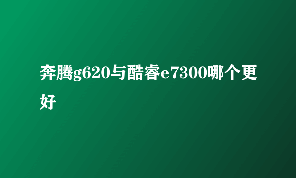 奔腾g620与酷睿e7300哪个更好