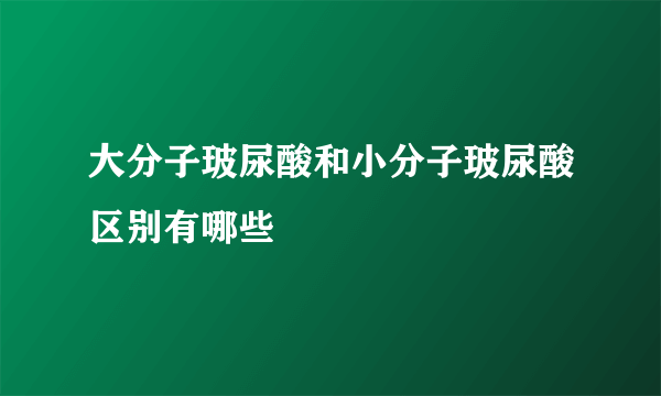 大分子玻尿酸和小分子玻尿酸区别有哪些