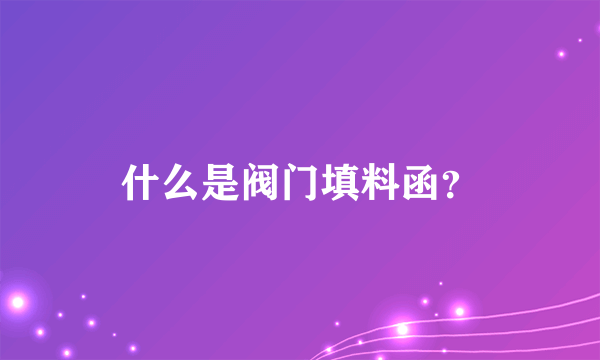 什么是阀门填料函？