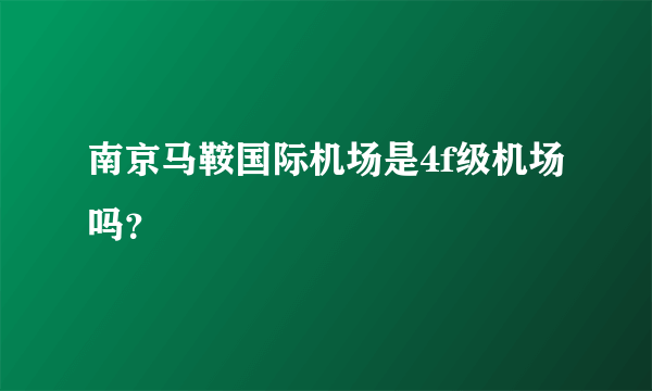 南京马鞍国际机场是4f级机场吗？