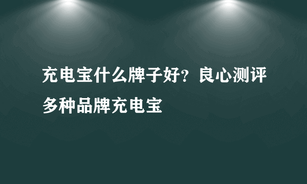 充电宝什么牌子好？良心测评多种品牌充电宝