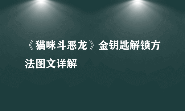 《猫咪斗恶龙》金钥匙解锁方法图文详解