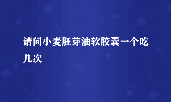 请问小麦胚芽油软胶囊一个吃几次