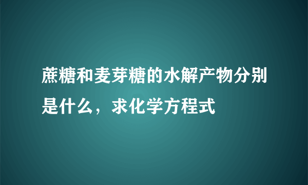 蔗糖和麦芽糖的水解产物分别是什么，求化学方程式