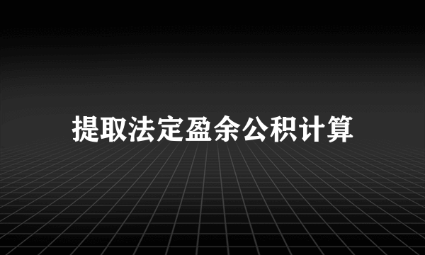 提取法定盈余公积计算