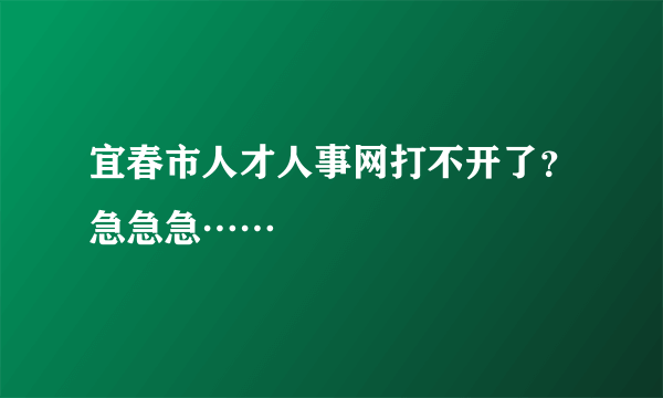 宜春市人才人事网打不开了？急急急……