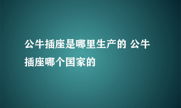 公牛插座是哪里生产的 公牛插座哪个国家的