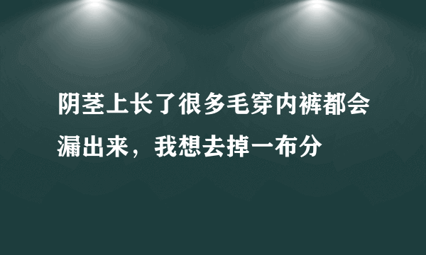 阴茎上长了很多毛穿内裤都会漏出来，我想去掉一布分