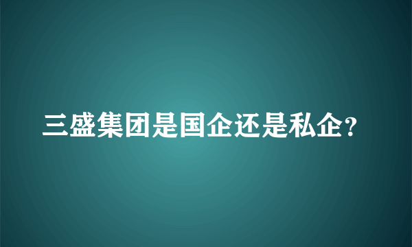 三盛集团是国企还是私企？